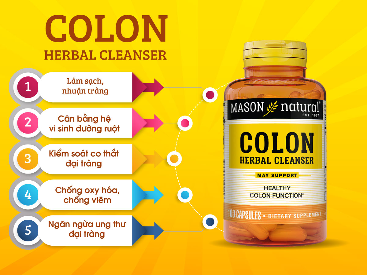 Viên đại tràng Colon Herbal Cleanser của Mason Natural