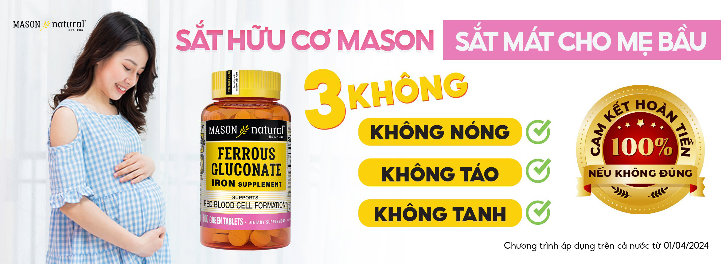 Cam kết hoàn tiền 100% nếu không hài lòng khi mua sắt mát Mason