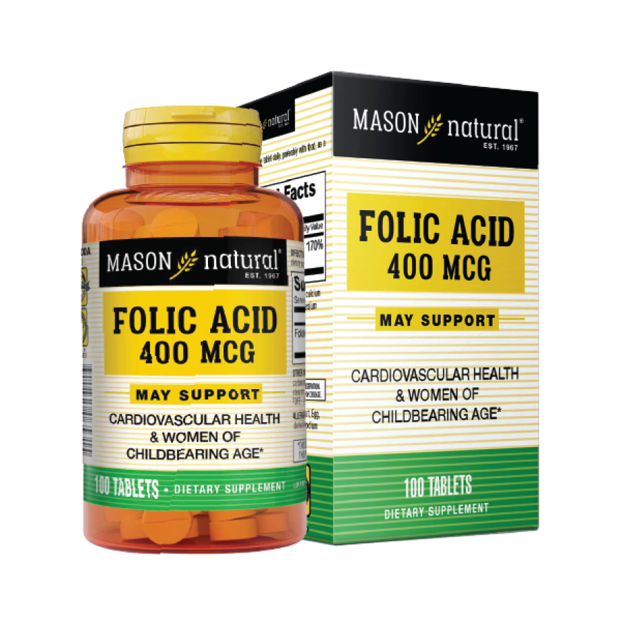 Mason Natural Folic Acid 400mcg – Bổ sung Axit Folic