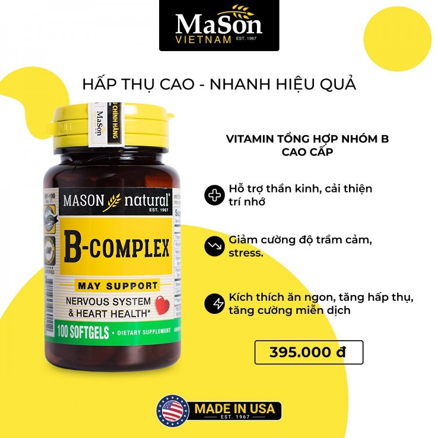 Mason B-Complex - Vitamin tổng hợp nhóm B cao cấp