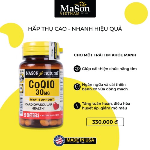 Mason CoQ10 30mg - Cho một trái tim khỏe mạnh