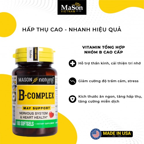 Mason Natural B-Complex - Vitamin tổng hợp nhóm B cao cấp