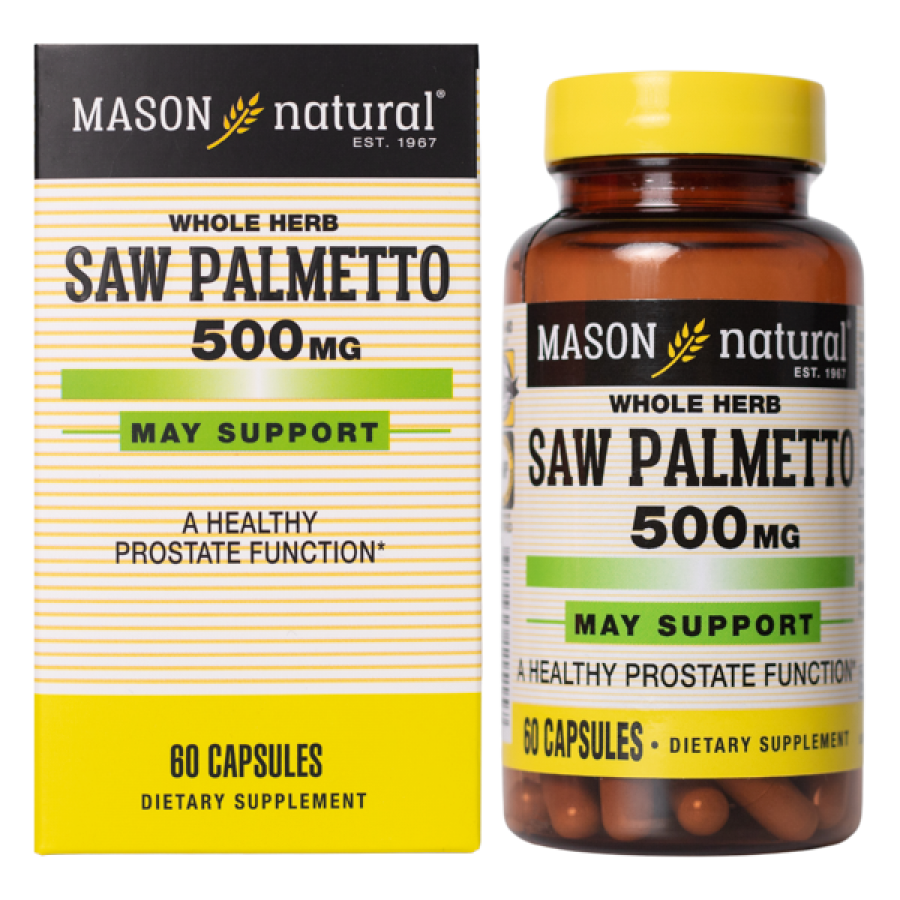 Mason Natural Saw Palmetto 500mg - Hỗ trợ điều trị phì đại tiền liệt tuyến