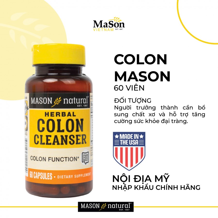 Colon Herbal Cleanser - Hỗ trợ tăng cường sức khoẻ đại tràng (Hộp 60 viên)