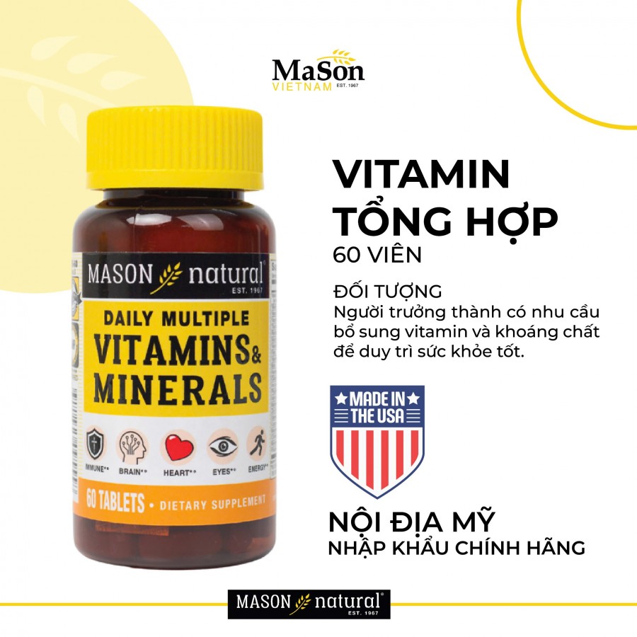 Mason Natural Daily Multiple Vitamins With Minerals - Bổ sung vitamin cho cơ thể