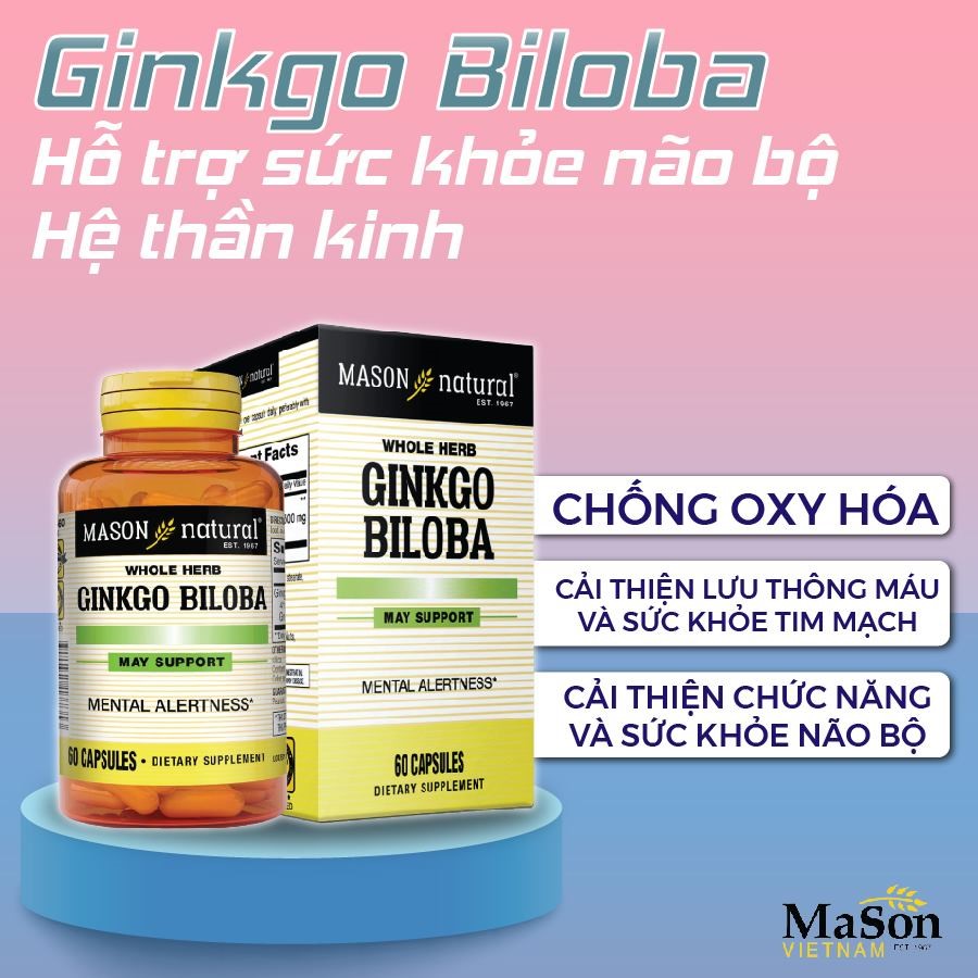 MASON NATURAL GINKGO BILOBA được hướng dẫn sử dụng 1 viên/ngày sau khi ăn để phát huy tối đa hiệu quả