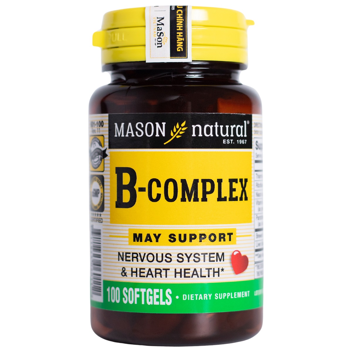 Mason Natural B-Complex - Hỗ trợ sức khỏe tim mạch và hệ thần kinh