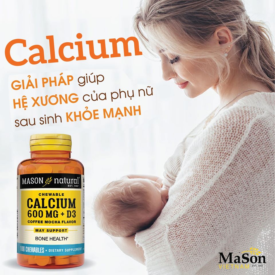 Bổ sung canxi cho bà bầu Calcium Mason Natural