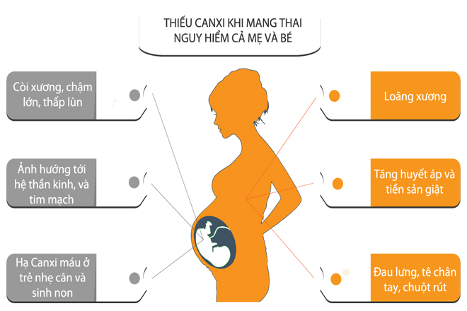 Nguy hiểm khi mẹ bầu bổ sung thiếu canxi trong thai kỳ