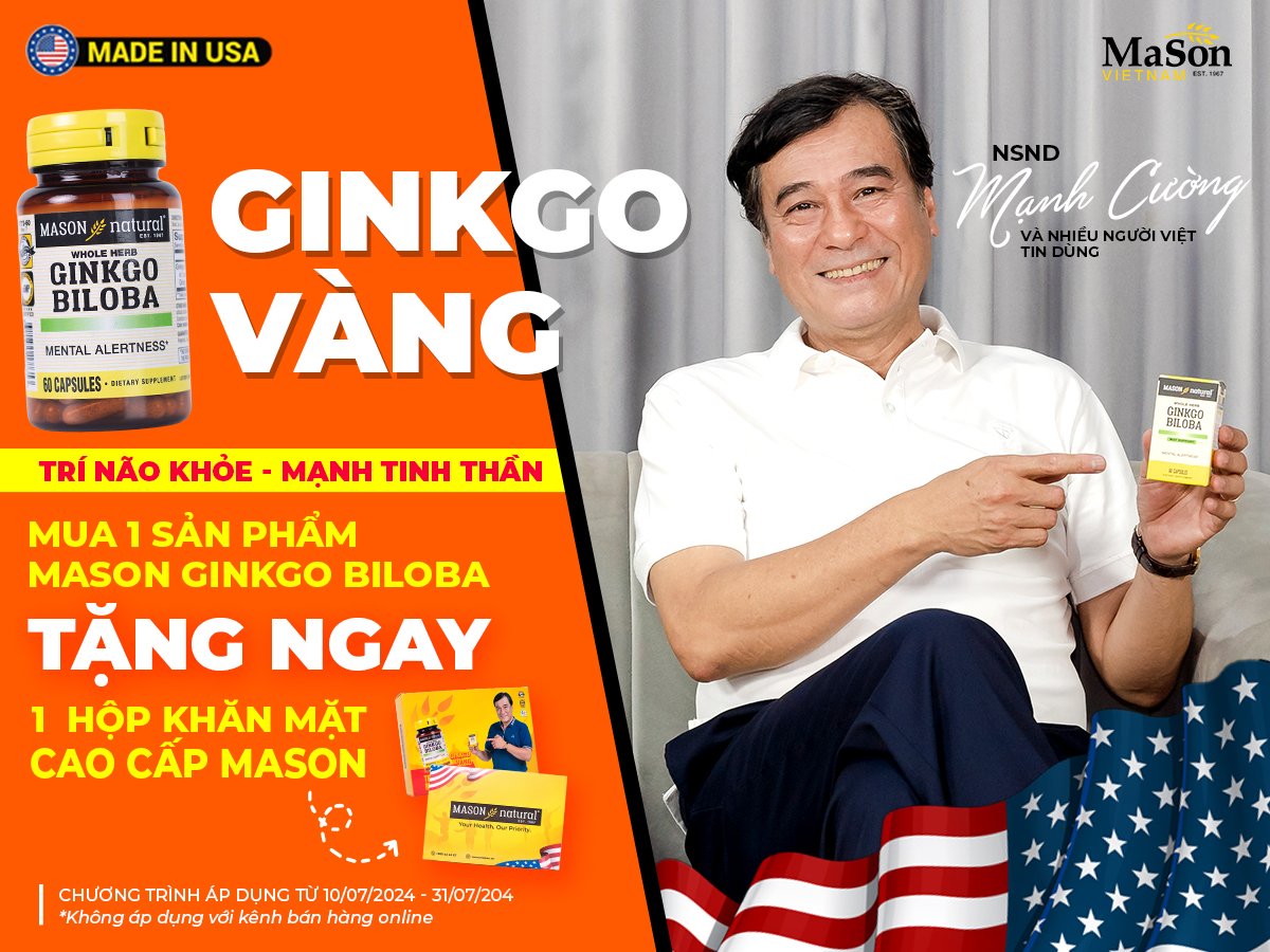 MUA 1 Ginkgo Vàng - TẶNG ngay 1 khăn mặt Mason cao cấp 