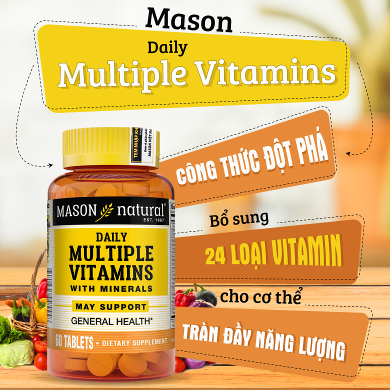 Mason Daily Multiple Vitamins - Phòng và giảm mỡ máu với Niacin